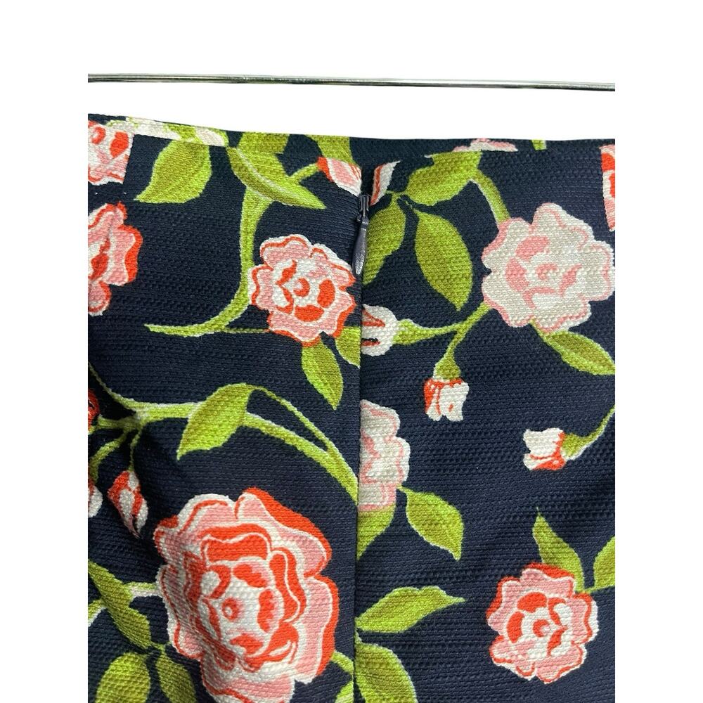 Ann Taylor Navy Blue Floral Pencil Skirt Womens 8 Tailored Officecore Preppy - Picture 4 of 7